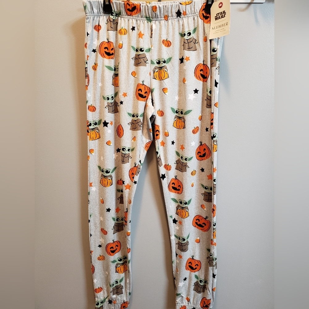 Munki Munki Star Wars Halloween Baby Yoda with Pumpkins Sleep Pants
